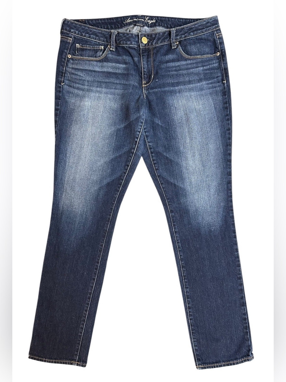 American Eagle Skinny Jeans Women's Size 16 LONG Dark Wash Blue Stretch y2k
